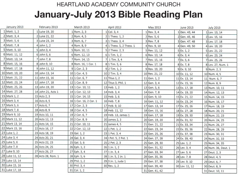 Bible Reading Chart Pdf